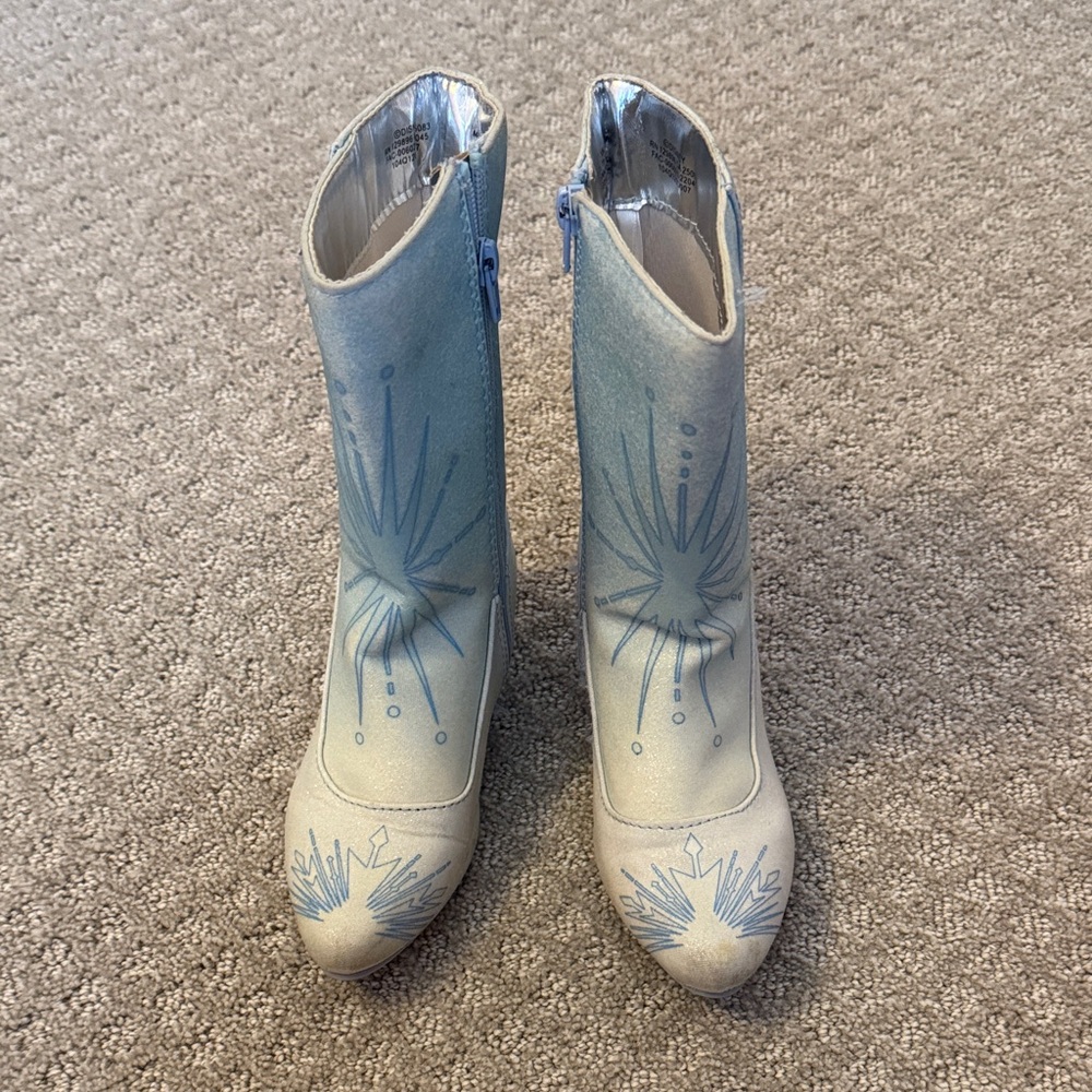 Disney Blue and White Heeled Boots